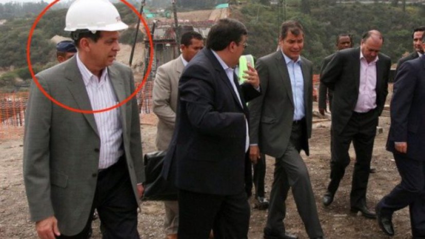 El exgerente de Odebrecht en Ecuador, José Conceição dos Santos Filho, en un recorrido de obras con el Presidente Rafael Correa. Foto: Convoca El exgerente de Odebrecht en Ecuador, José Conceição dos Santos Filho, en un recorrido de obras con el Presidente Rafael Correa. Foto: Convoca