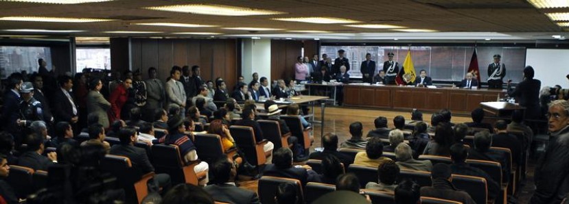 Vista de la sala principal de la Corte Nacional de Ecuador, 15 de febrero de 2012. Foto: Reuters. Vista de la sala principal de la Corte Nacional de Ecuador, 15 de febrero de 2012. Foto: Reuters.